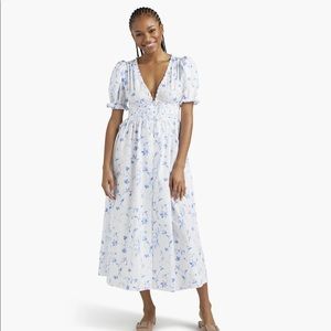 Hill House Home Sabrina Dress in Blue Botanical